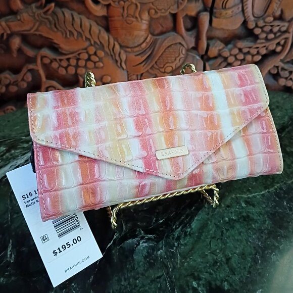 NWT Brahmin Veronica Royalton Metallic Coral, Rose, Peach, Bronze Leather Wallet - Picture 4 of 13